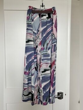 SHEIN Graphic Split Hem Wide Leg Pants (MEDIUM)